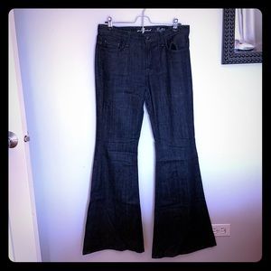 7 For All Mankind Black Flare Jeans